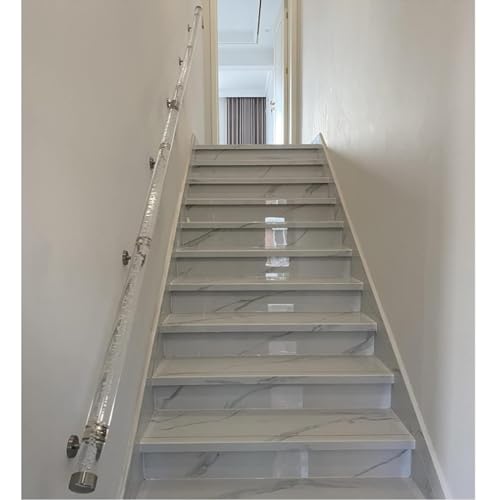 UZAMIRLEX Handlauf aus klarem Acryl, Acryl-Handlauf for Treppen mit silbernen Halterungen 1-20ft(L-3ft(92cm)) von UZAMIRLEX