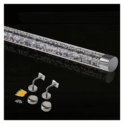 UZAMIRLEX Handlauf aus klarem Acryl, Acryl-Handlauf for Treppen und Flure, Wandmontage, Mehrfarbig, 50–600 cm(Silver Bracket,60cm(2ft)) von UZAMIRLEX