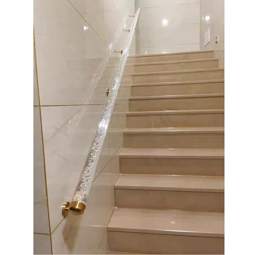 UZAMIRLEX Handlauf aus klarem Acryl, Treppenhandlauf aus transparentem Acrylkristall zur Wandmontage for den Innenbereich, 50–600 cm (1,5–20 Fuß)(100cm(3.2ft)) von UZAMIRLEX