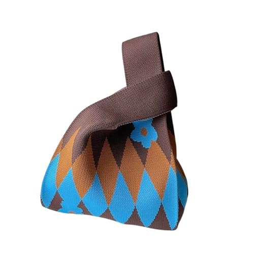 UZAMIRLEX Japanese Wrist Knot Tasche, Knit Multicolor 20x35cm for Women and Girls(Coffee-a) von UZAMIRLEX