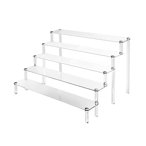 UZAMIRLEX Klare Acryl Riser Display Ständer, 4mm Acryl Display Riser 4–5 Tier Cupcake Dessert Stand mehrere Größen(Five Layers,20 x 7.5cm) von UZAMIRLEX