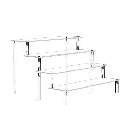 UZAMIRLEX Klare Acryl Riser Display Ständer, 4mm Acryl Display Riser 4–5 Tier Cupcake Dessert Stand mehrere Größen(Four Layers,30 x 7.5cm) von UZAMIRLEX
