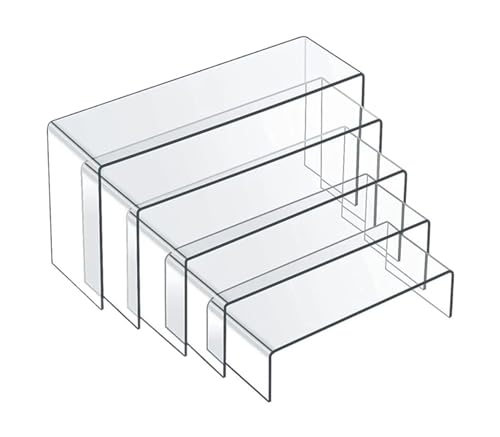 UZAMIRLEX Klare Acryl Riser Display Ständer, Acryl-Displayständer, Regal, Mehrfarbig, mehrere Größen(Red) von UZAMIRLEX