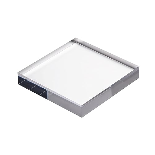 UZAMIRLEX Klare Acryl Riser Display Ständer, Acryl-Displayständer, Regalerhöhung, 100 x 100 x (15 – 40) mm, transparent(100 x 100 x 20mm) von UZAMIRLEX