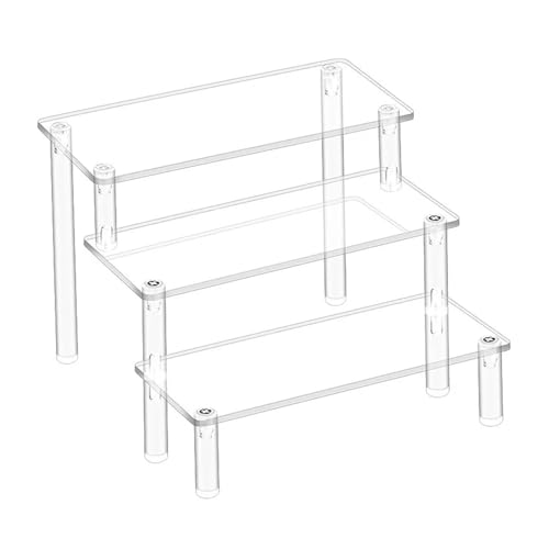 UZAMIRLEX Klare Acryl Riser Display Ständer, Acryl-Displayständer 20 x 8 cm und 30 x 8 cm, 1–4 Ebenen(20x8cm 1 Layer Rack) von UZAMIRLEX
