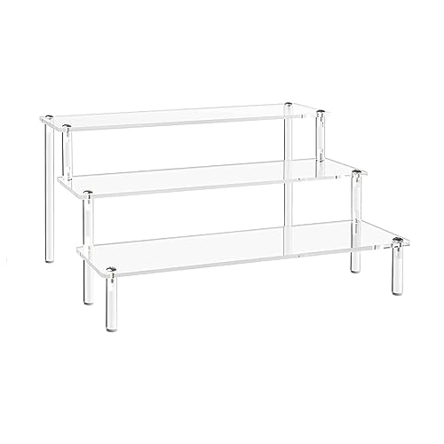 UZAMIRLEX Klare Acryl Riser Display Ständer, Acryl-Riser-Displayständer, 3-stufig, transparent, mehrere Größen(30 x 7.5cm) von UZAMIRLEX