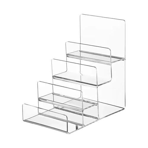 UZAMIRLEX Klare Acryl Riser Display Ständer, Stufenregal aus Acryl for Geldbörsengläser, 4-lagig oder 6-lagig(4 Layers) von UZAMIRLEX