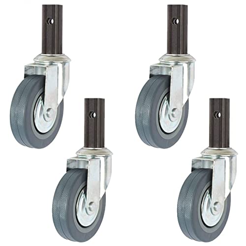 UZAMIRLEX Lenkrollen für Möbel, Packung mit 4 100 mm Polyurethan-Lenkrollen for Möbel mit Vierkantrohrhalterung, 210 kg(4 Pcs Without Brake) von UZAMIRLEX