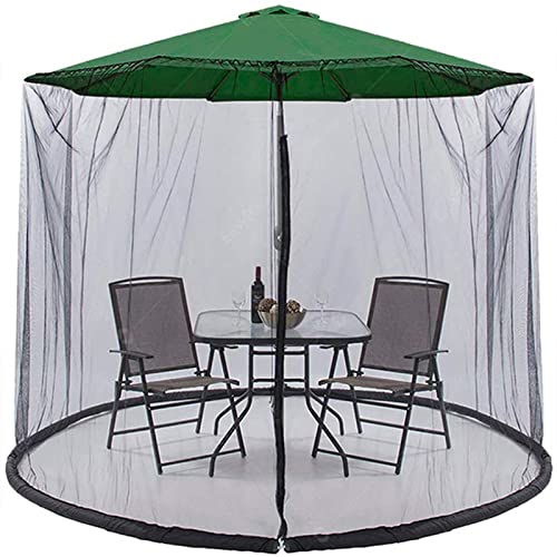 UZAMIRLEX Moskitonetz-Abdeckung Insektenschutz-Abdeckung, Gartenschirm Tischschirm Sonnenschirm Netz Abdeckung Outdoor 300 X 230 cm Schwarz Weiß(Black) von UZAMIRLEX