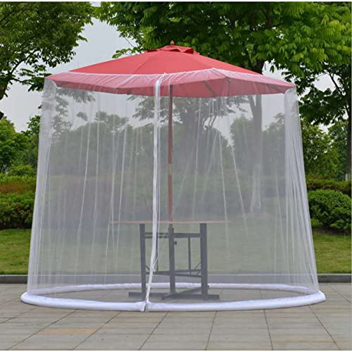 UZAMIRLEX Moskitonetz-Abdeckung Insektenschutz-Abdeckung, Gartenschirm Tischschirm Sonnenschirm Netz Abdeckung Outdoor 300 X 230 cm Schwarz Weiß(White) von UZAMIRLEX