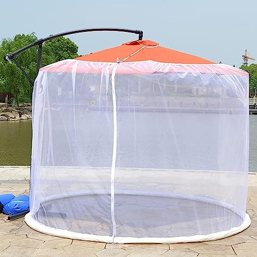 UZAMIRLEX Moskitonetz-Abdeckung Insektenschutz-Abdeckung, Outdoor Gartenschirm Sonnenschirm Tisch Bildschirm Insektenschutz Netz Abdeckung Schwarz/Weiß(White) von UZAMIRLEX
