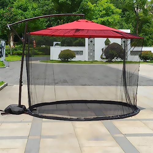 UZAMIRLEX Moskitonetz-Abdeckung Insektenschutz-Abdeckung, Outdoor Gartenschirm Tischnetz Abdeckung Sonnenschutz Schwarz von UZAMIRLEX