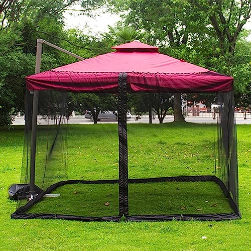 UZAMIRLEX Moskitonetz-Abdeckung Insektenschutz-Abdeckung, Patio Market & Cantilever-Sonnenschirme Netz Polyester Mesh Multicolor Mehrere Größen(Black,300x300x230cm) von UZAMIRLEX