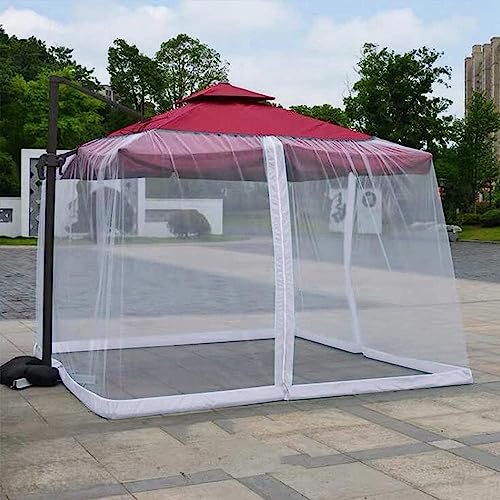 UZAMIRLEX Moskitonetz-Abdeckung Insektenschutz-Abdeckung, Patio Market & Cantilever-Sonnenschirme Netz Polyester Mesh Multicolor Mehrere Größen(White,300x300x230cm) von UZAMIRLEX