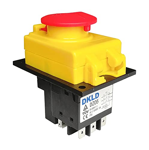 UZAMIRLEX Not-Aus-Taster Schalter, 400V 10A Not-Aus-Taster DKLD DZ05C 7-polig IP55 von UZAMIRLEX