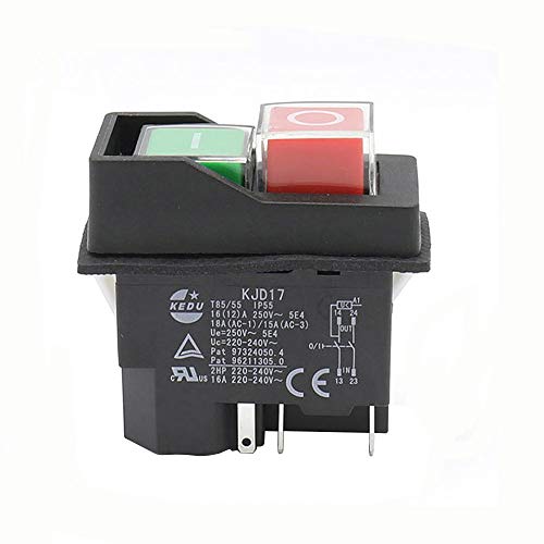 UZAMIRLEX Not-Aus-Taster Schalter, KJD17 5PIN Push Button Elektromagnetische Schalter AC250V 16A Starter Power Schalter UZAMIRLEX Not-Aus-Taster Schalter, KJD17 5PIN Push Button Elektromagnetische Schalter AC250V 16A Starter Power Schalter von UZAMIRLEX