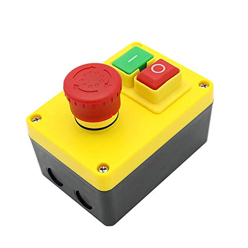 UZAMIRLEX Not-Aus-Taster Schalter, KJD17D-2 Start Stop Elektromagnetischer Sicherheitsschalter 220V 16A von UZAMIRLEX