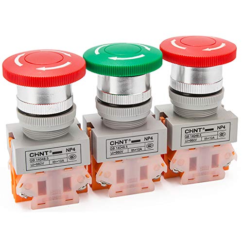 UZAMIRLEX Not-Aus-Taster Schalter, NP4-11ZS Schalter Selbstsichernder Steuerknopfschalter, 2er-Pack UZAMIRLEX Not-Aus-Taster Schalter, NP4-11ZS Schalter Selbstsichernder Steuerknopfschalter, 2er-Pack von UZAMIRLEX