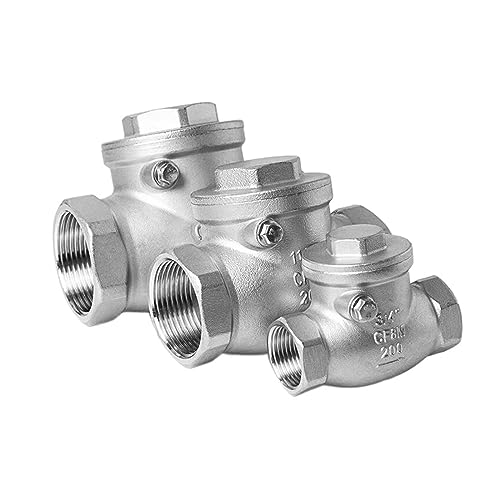UZAMIRLEX Rückschlagventil schwingen, BSP Innengewinde 304 Edelstahl Horizontal Rückschlagventil Adapter 0,5-1,5 Zoll(0.5 Inch) von UZAMIRLEX