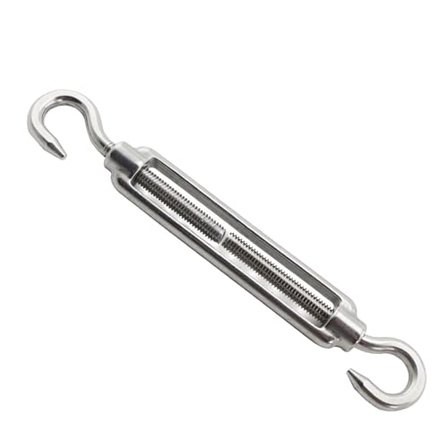 UZAMIRLEX Spannschloss-Drahtspanner, 2 stücke M4 M5 M6 M8 M10 M12 M14 A4 316 Edelstahl Haken Und Haken Spannschloss Draht Seil Spannung Spanner(M6) von UZAMIRLEX