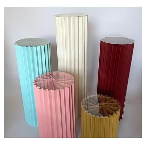 UZAMIRLEX Ständer Papier Säule Tortenständer, 5 Stück Faltbarer Zylinder-Sockelständer(15.75in) von UZAMIRLEX