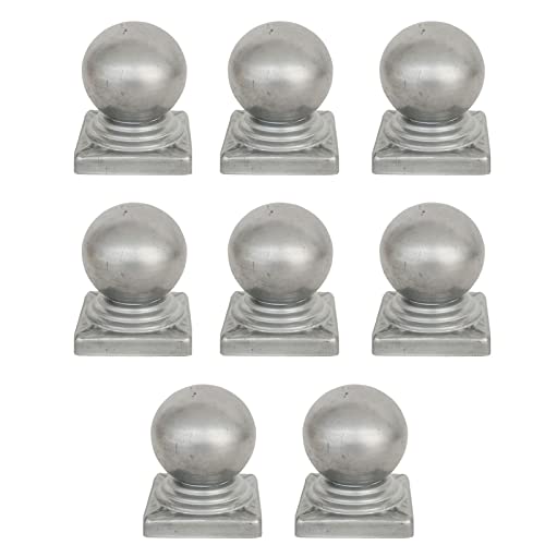 UZAMIRLEX Zaunpfostenkappen, Galvanized Sphere Fence Finials Post Caps Pack of 8 Multiple Sizes(25x25mm) von UZAMIRLEX