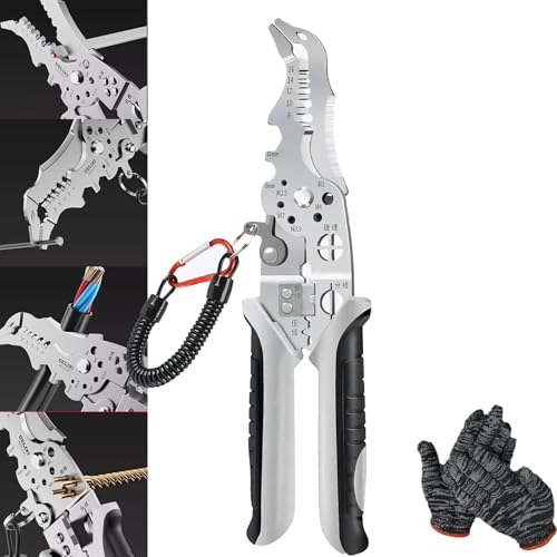 2024 New Multifunctional Elbow Wire Stripping Pliers With A Spring Keychain, New Upgrade Multifunctional Elbow Wire Stripping Pliers,Wire Stripper Crimper Cable Cutter Pliers (A) von UZIPZ