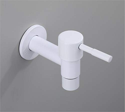 UZSYLE Outdoor Wasserhahn Gartenmischer Messing Schwarz ∕ Weiß Waschmaschine Wasserhahn Wand Badezimmer Mopp Wasserhahn Toilette Single Cold Bibcock Wasserhahn Retro-Stil, Weiß B. von UZSYLE