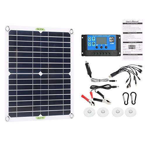 200w 12V Solar Panel Kit, Dual USB Ports Monocrystalline Solar Ladegerät Off Grid mit Solar Controller 100A Solar Panel Plus für Auto Yacht RV Batterie Ladegerät von Uadme