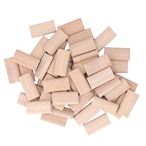 Uadme 50 Stück Domino Zapfen Buchenholz Dübelstopper Bucheneinsatz Dübelblock Massivholzspitze zum Spleißen von Holzbearbeitungsmöbeln(10 * 24 * 50MM) von Uadme