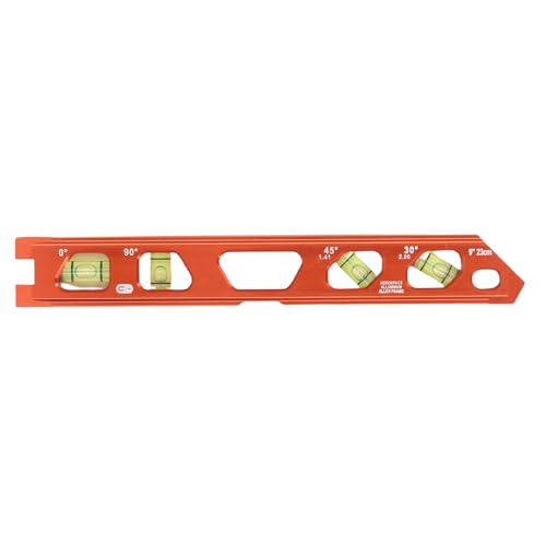 Blasenpegel Lineal, 0 ° 30 ° 45 ° 90 ° 4 Winkel 4 starke Magnete V Schlitz genaues Blasengeist auf Magnetblasenspiegel -Werkzeuge von Uadme
