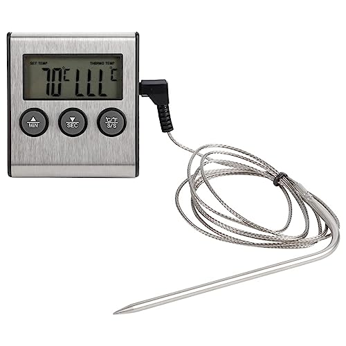 Uadme Digitales Fleischthermometer,BBQ-Thermometer,Fleisch-Nahrungsmittelkochsonden-Thermometer Mit Timer-Temperaturmesswerkzeug von Uadme