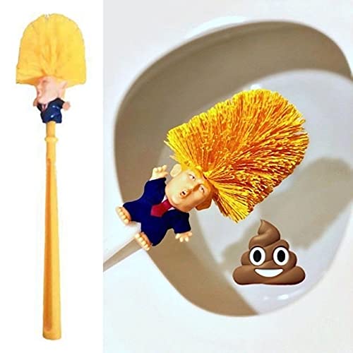 Donald Trump Toilettenbürste - Bürsten machen Ihre Toilette wieder großartig Lustiges Gag-Geschenk Politischer Humor Lustige Neuheit Toilettenbürste Bürste Gag Streich Witz Satire(size3 mit Halter) von Uadme