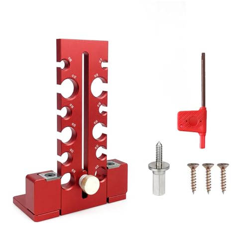 Dowel Maker Jig Kit einstellbar 7 mm bis 18 mm elektrischer Bohrer Fräser Dübel Runde Auxiliary -Werkzeug für Holzbearbeitungsprojekte Aluminiumlegierung zementiertes Carbid von Uadme