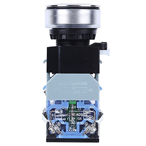 Druckschalter - 30 mm Installationsdurchmesser Blaulicht-Druckschalter Industriebedarf GQ38 AC220V(Selbsthemmend) von Uadme
