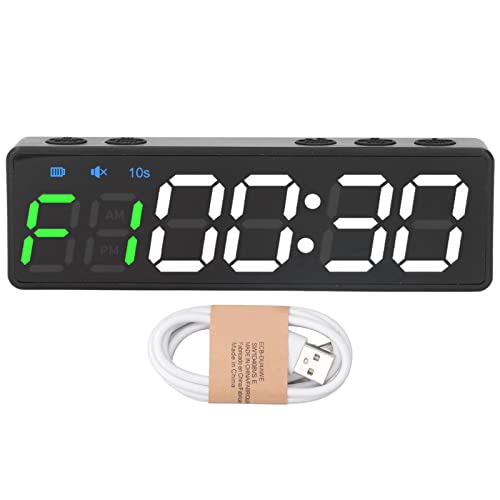 Fitness-Timer, Tragbarer Workout-Intervall-Timer, Fitness-Uhr, Großes Digitales Display Mit Integriertem Leistungsstarkem Magnet, Leistungsstarke 12 Funktionen, Blendfreies Display(Weiss) von Uadme