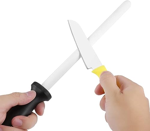 Uadme Keramik Wetzstab,21cm Wetzstahl aus Keramik Wetzstähle für Messer Schleifstab Keramik Messerschärfer Stab Messerstahl von Uadme