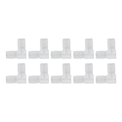 10 Stück Winkelschlauchtülle – Kunststofffitting 90 Grad gleicher Widerhakenadapter L-Form für Aquarium(10mm) von Uadme