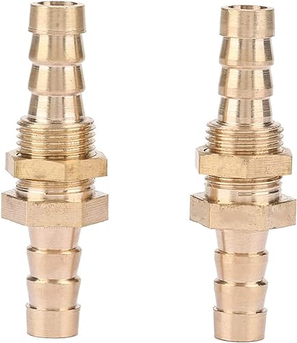 Uadme 2 Stück Schlauchtülle Messing Schott Rohrverschraubung Kupplung Steckverbinder Adapter (12 Mm)(12mm) von Uadme