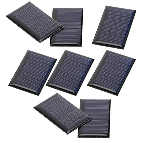 Uadme Mini Solarpanel, 8 Stück Mikro-Mini-Solar-Panel-Zellen Sonnenkollektor 5V 0,15W Small Solar Panel Portable Cell System zum Laden von Batterien, 53x30mm von Uadme