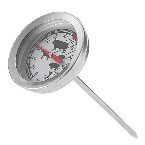 Uadme Edelstahl Grill Thermomete, Thermometer Grill Deckel, Edelstahl-Thermometer, Küchenthermometer für Lebensmittel Kochen Braten Fleisch von Uadme