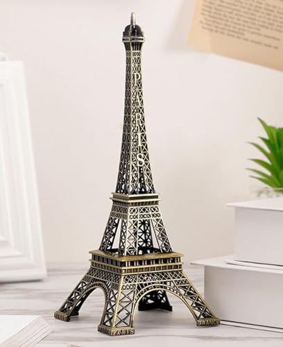 Uadme Eiffelturm-Modell Eiffelturm-Metallstatue Eiffelturm-Figur Eiffelturm-Architektur-Vintage-Legierungs-Modell-Dekor(15cm) von Uadme