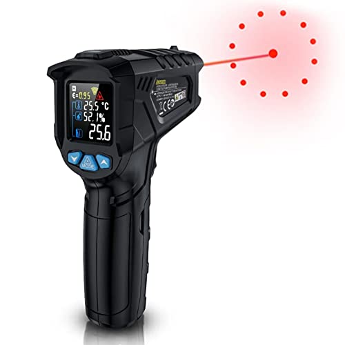 Uadme Infrarot-Thermometer, Hand-Infrarot-Thermometer Berührungsloses digitales LCD-Farbbildschirm-Temperaturmessgerät für Automotor-Luftauslass-Ofen-Lebensmittel(IR01A) von Uadme