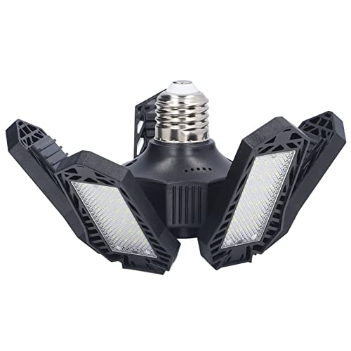 Uadme LED-Garagenleuchte, Klappgaragen-Deckenleuchte E27 20 W 1500 LM 5-Blatt-Lagerwerkstattleuchte 85-265 V von Uadme