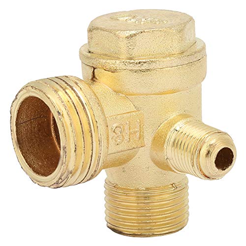 Uadme Rückschlagventil Kompressor, 3 Wege Luftkompressorventil aus Messing, 20x16x10mm Überdruckventil Kompressor mit Außengewinde, Luftkompressoren-Zubehör von Uadme