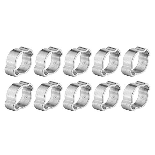 Uadme Schlauchschellen, 10 Stück Rohrschellen Edelstahl, 2 Ohr Schlauchklemme für Silikon oder Gummischläuche von Kraftstoffbenzin an Automobilen (15-18mm) von Uadme