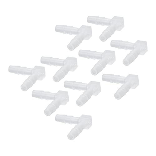 Uadme 90 Grad Winkel Schlauchanschluss, 10 Stück 4mm Schlauchverbinder, L Form Winkelstück für Schlauchanschluss, Unterstützt Pumpenschläuche Silikonschläuche von Uadme