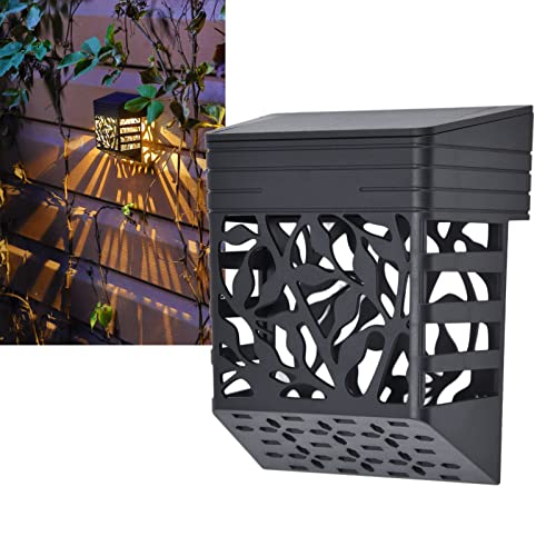 Uadme Solar LED Wandleuchte Solar Wandleuchte Außen Solar Hohlwandleuchten Außenwandleuchte Außenwandleuchte IP55 Wasserdichte Solarzaunleuchten Solarleuchten für Garten, Haustür von Uadme