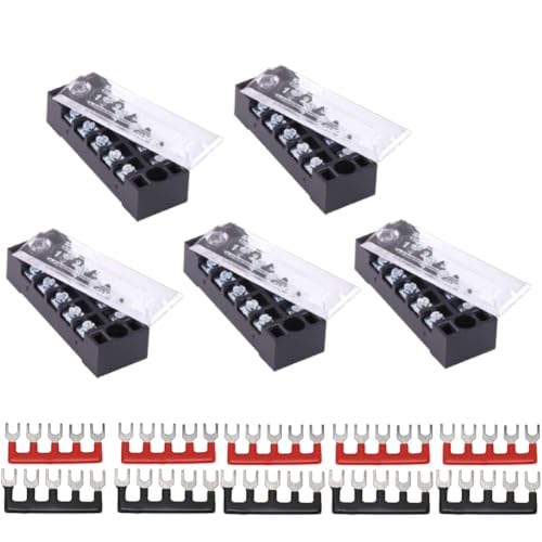 Uadme Stromverteilungsblock, 5 Sätze 600-V-Sammelschiene M3-Schraubklemmen 5 Klemmen Sammelschiene 15a Für Automobilboote Uadme Stromverteilungsblock, 5 Sätze 600-V-Sammelschiene M3-Schraubklemmen 5 Klemmen Sammelschiene 15a Für Automobilboote von Uadme
