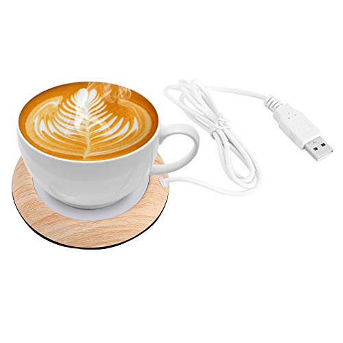 Uadme USB Tassenwärmer, Holzmaserung kaffeewärmer USB Getränkewärmer Becherwärmer Untersetzer zum Erhitzen von Teekannen Milchflaschen Tellern Kakao Tee Milch Kerzen von Uadme